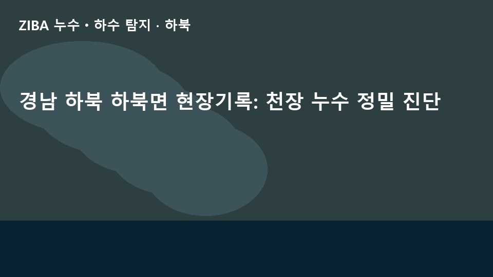 경남 하북 하북면 현장기록: 천장 누수 정밀 진단