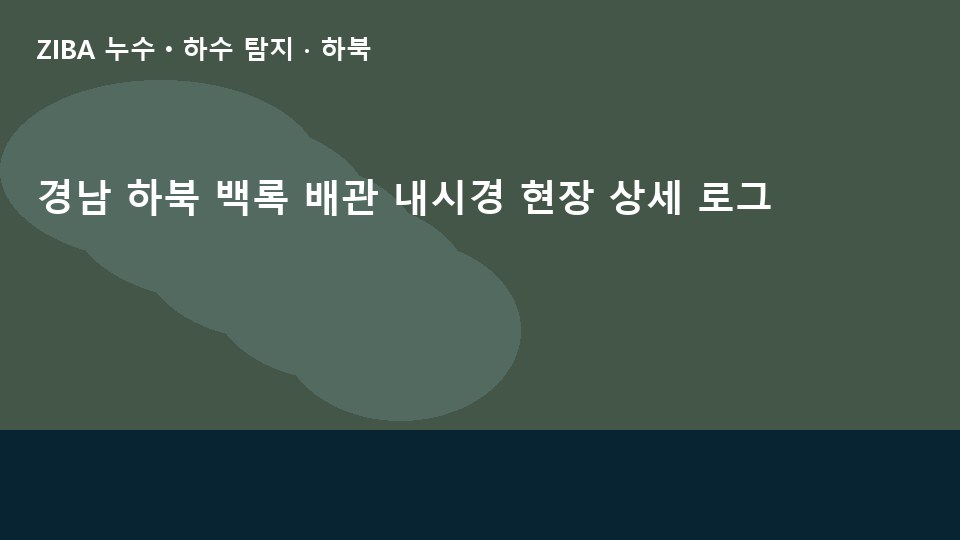경남 하북 백록 배관 내시경 현장 상세 로그